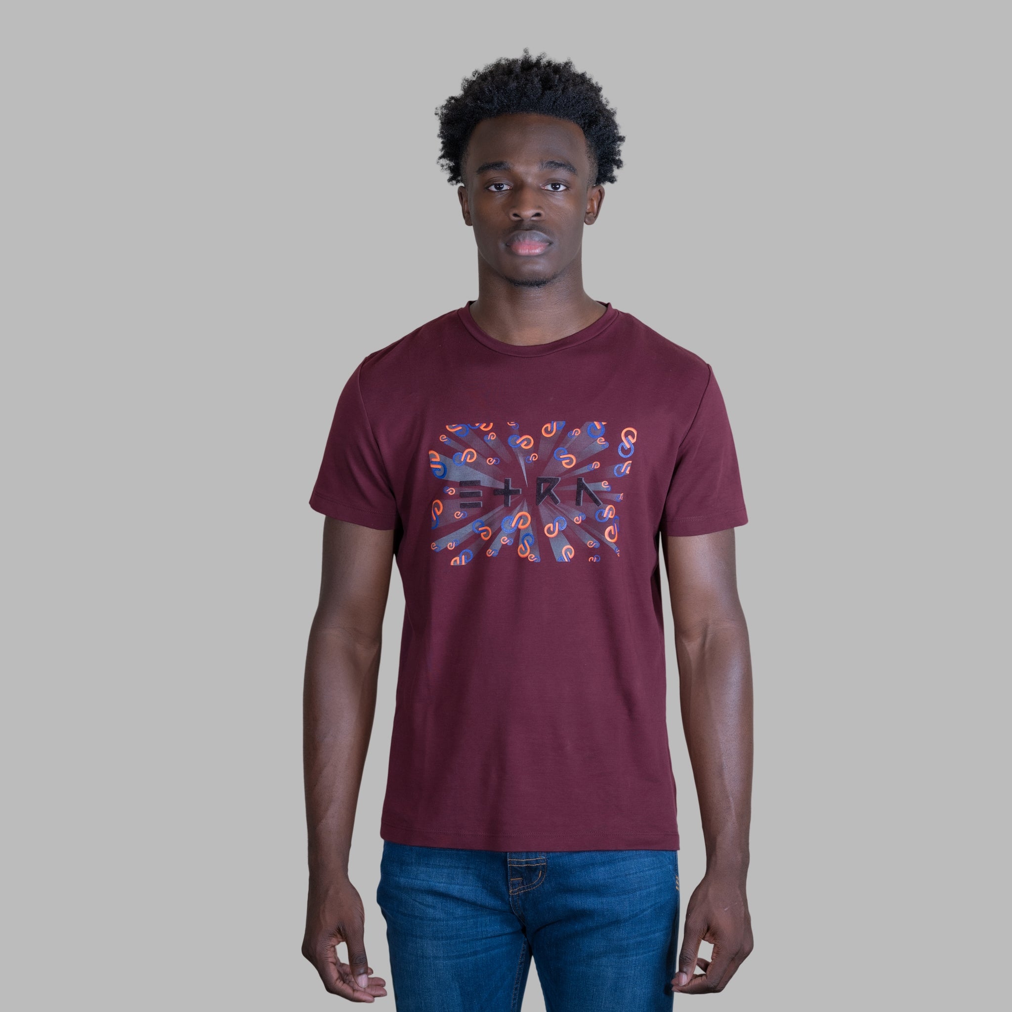 Crafted for the modern man who values creativity and individuality. This unique maroon t-shirt will make a statement and set you apart from the crowd.