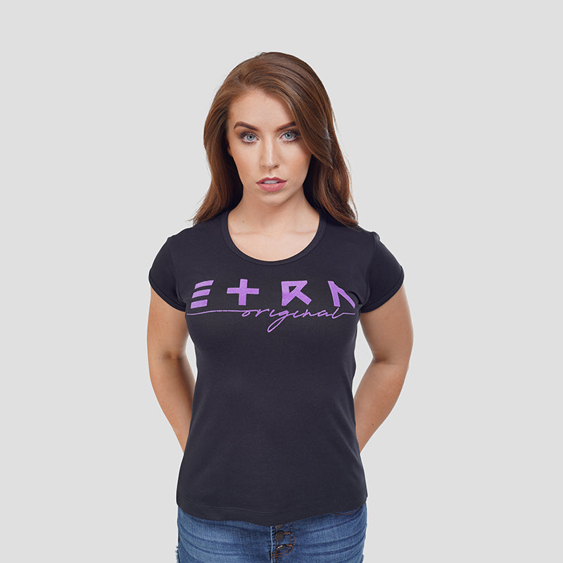 ETRN - ETRN Original t-shirt with a flock print - Front View - Black.