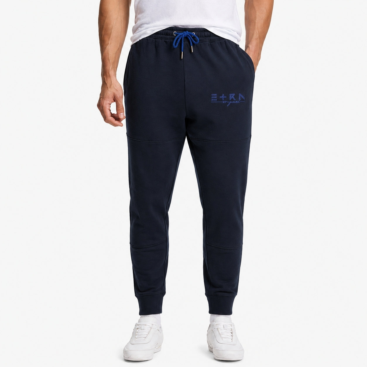 ETRN - Signature Logo Jogger - Pima Cotton – Front View - Indigo Blue