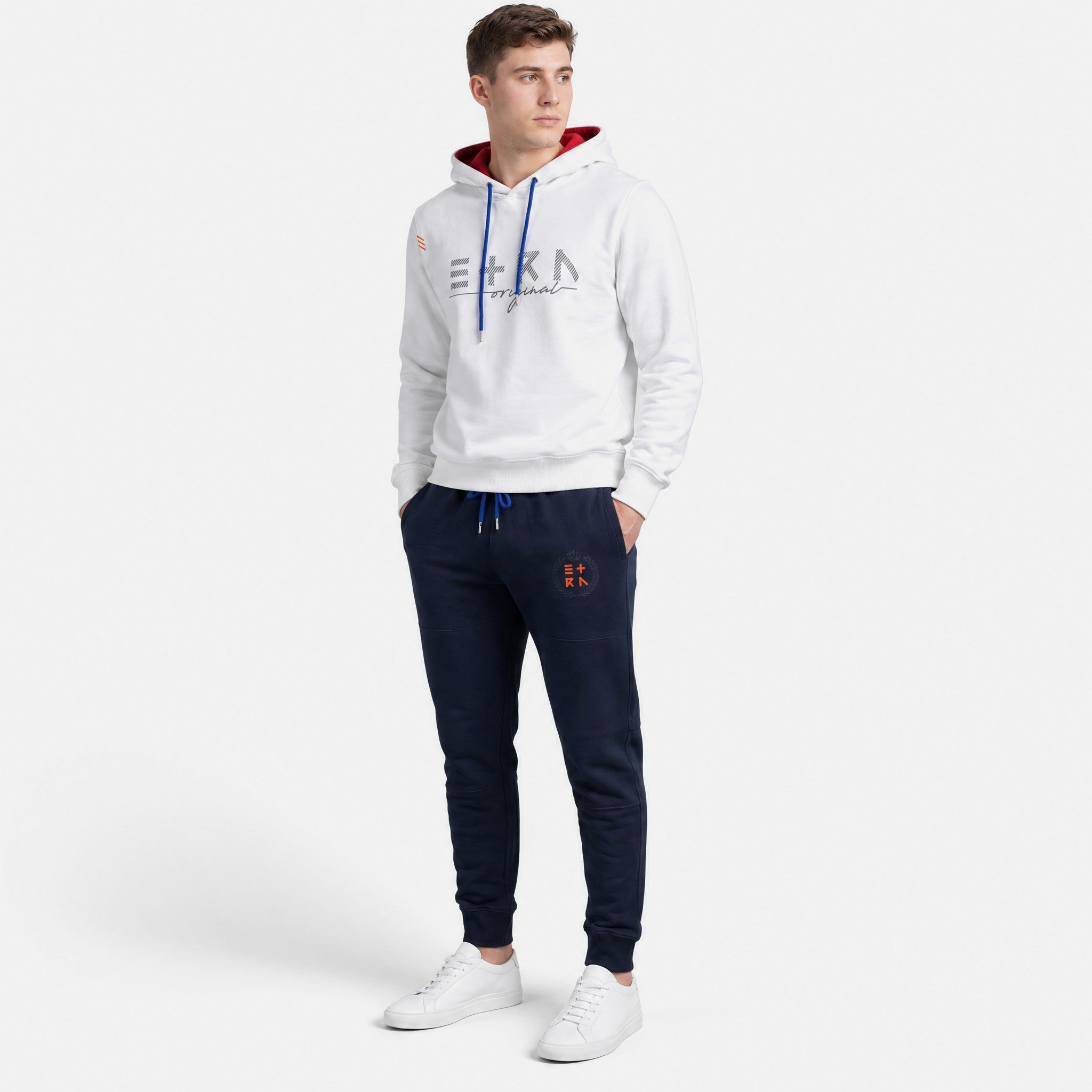 ETRN - ETRN Crest Print Jogger - Pima Cotton - Styled View – Blue