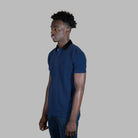 ETRN - Horse Stinger Polo Shirt - Pima Cotton - Side View - Blue
