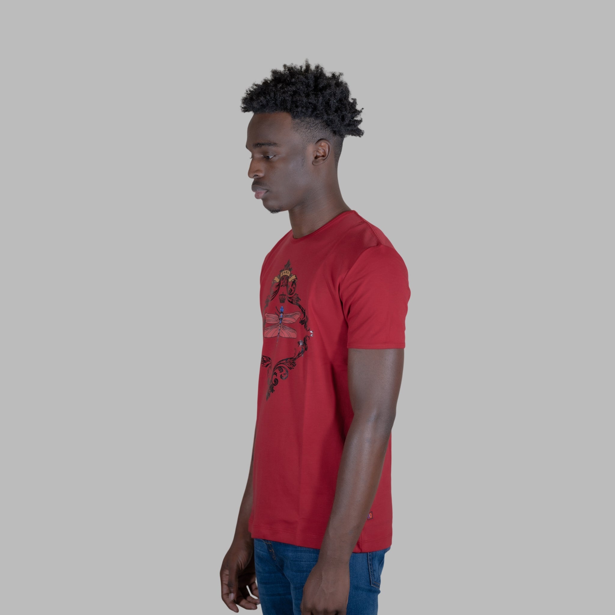 ETRN - Horse Stinger Tee - Pima Cotton - Side - Red