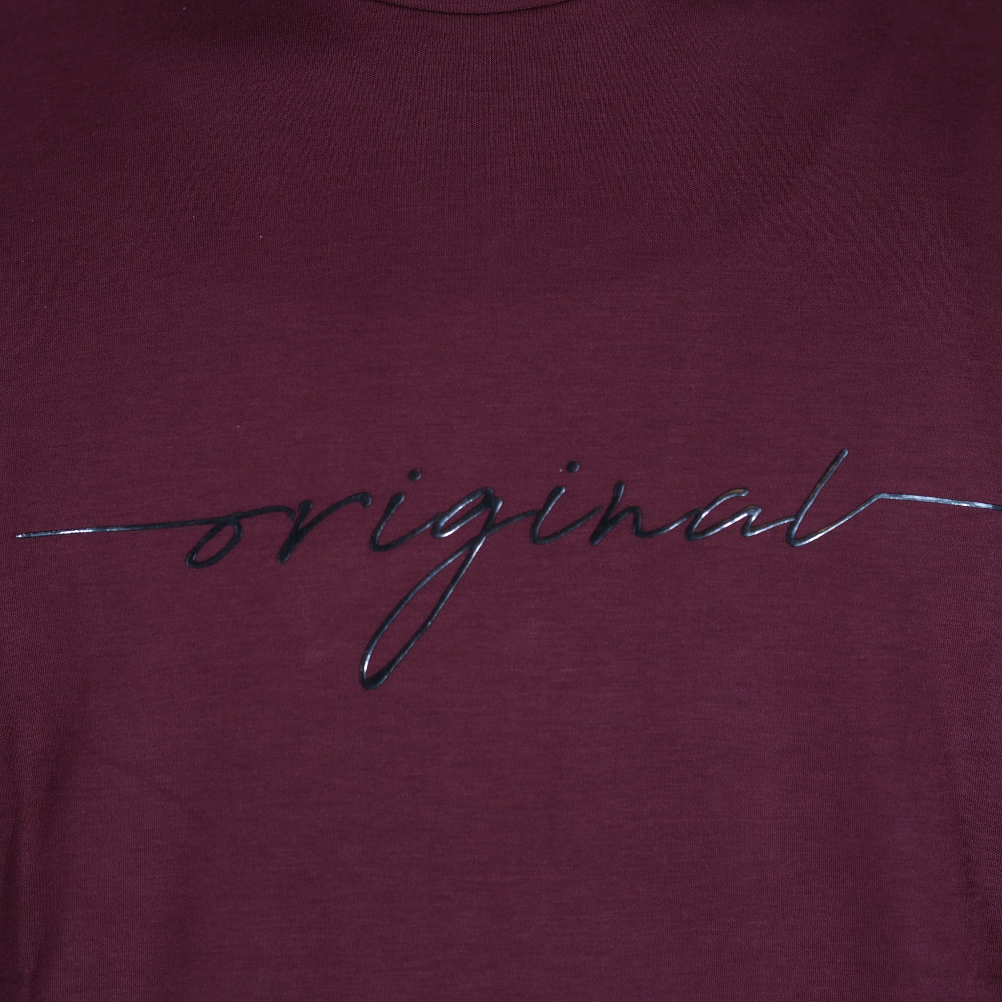 ETRN - 3D Original Tee - Pima Cotton - Close-Up Print View - Maroon