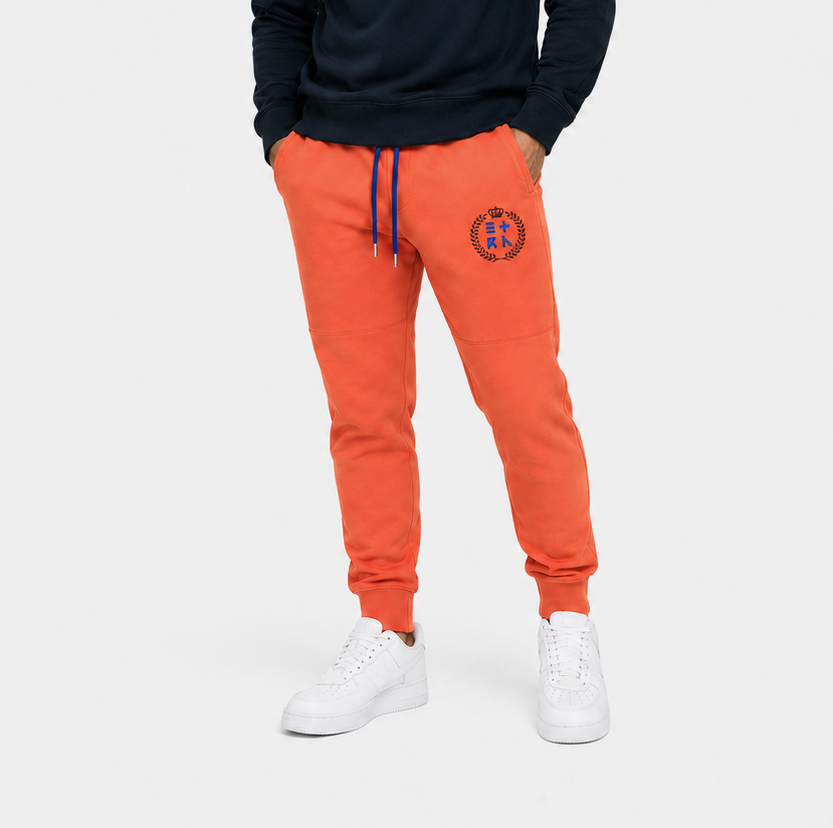 ETRN - ETRN Crest Print Jogger - Pima Cotton - Front View – Orange