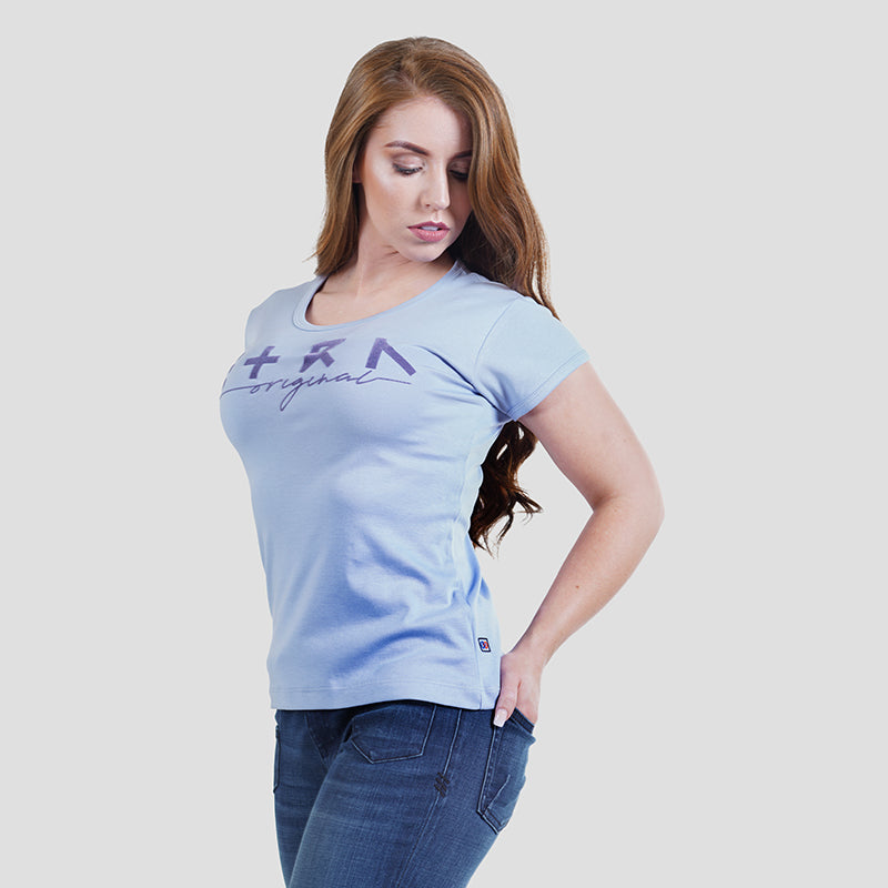 ETRN - ETRN Original T-shirt - Pima Cotton - Side View – Blue
