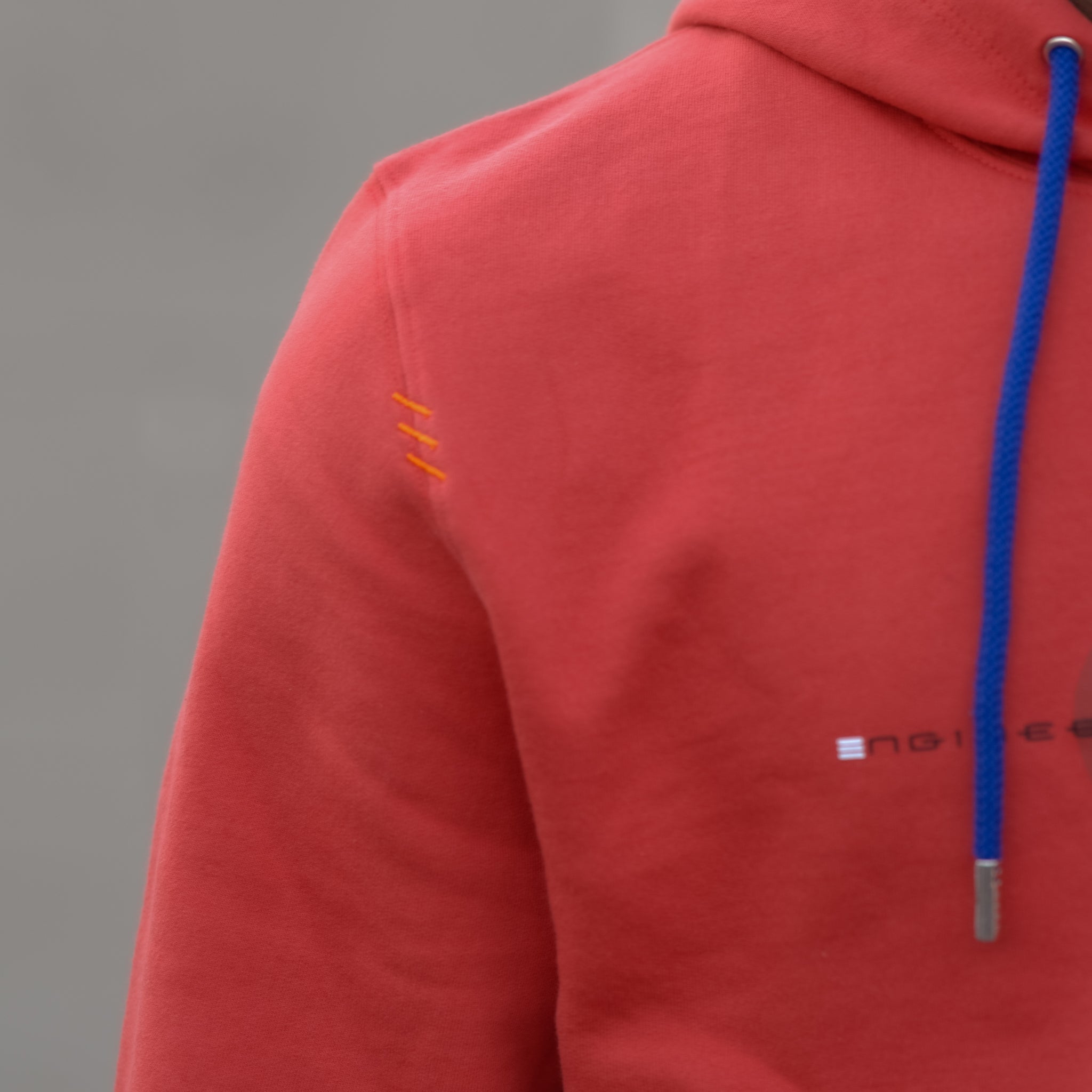 ETRN - Watermark Hoodie - Pima Cotton - Detail View - Orange