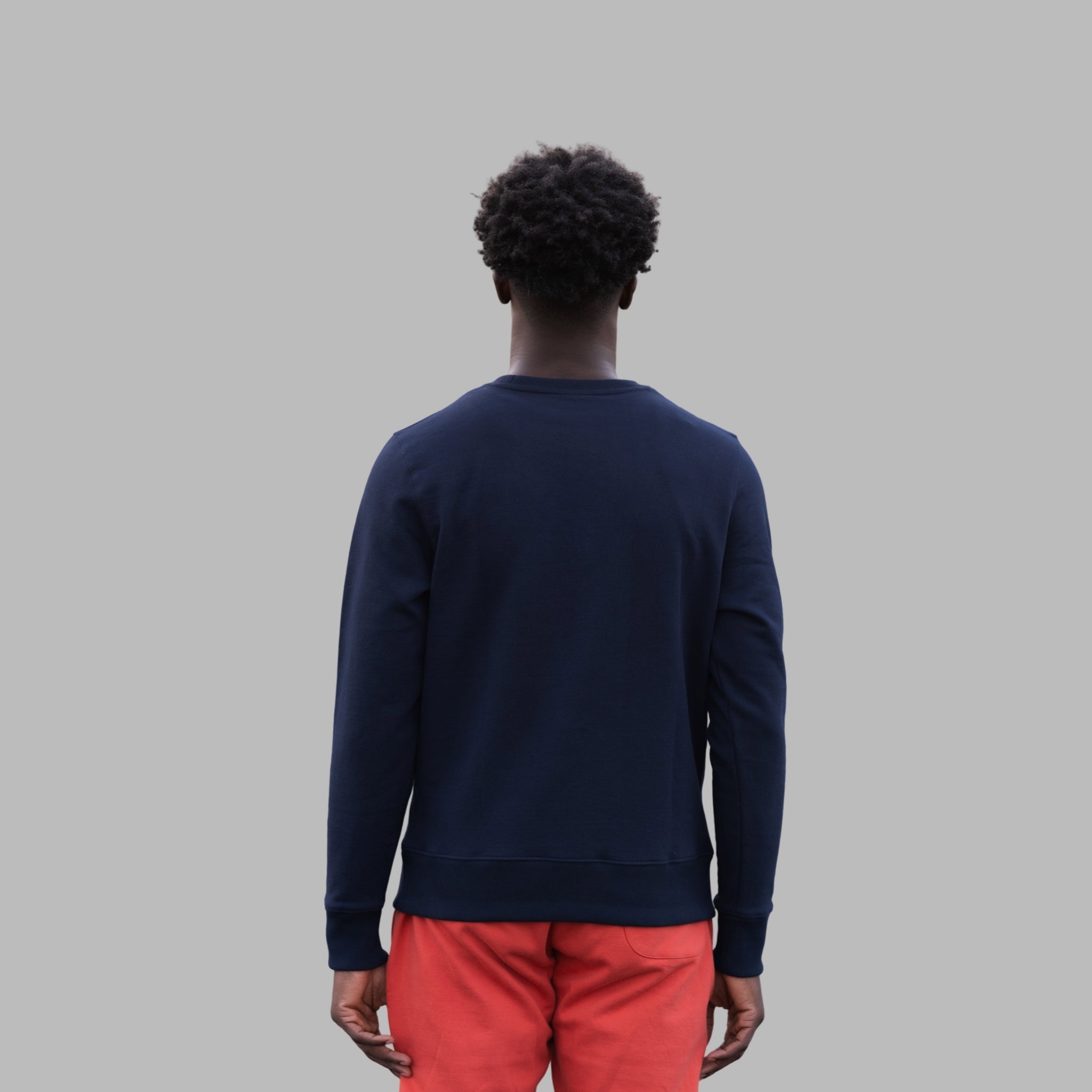 ETRN - Watermark Sweat Shirt - Pima Cotton - Back View - Blue