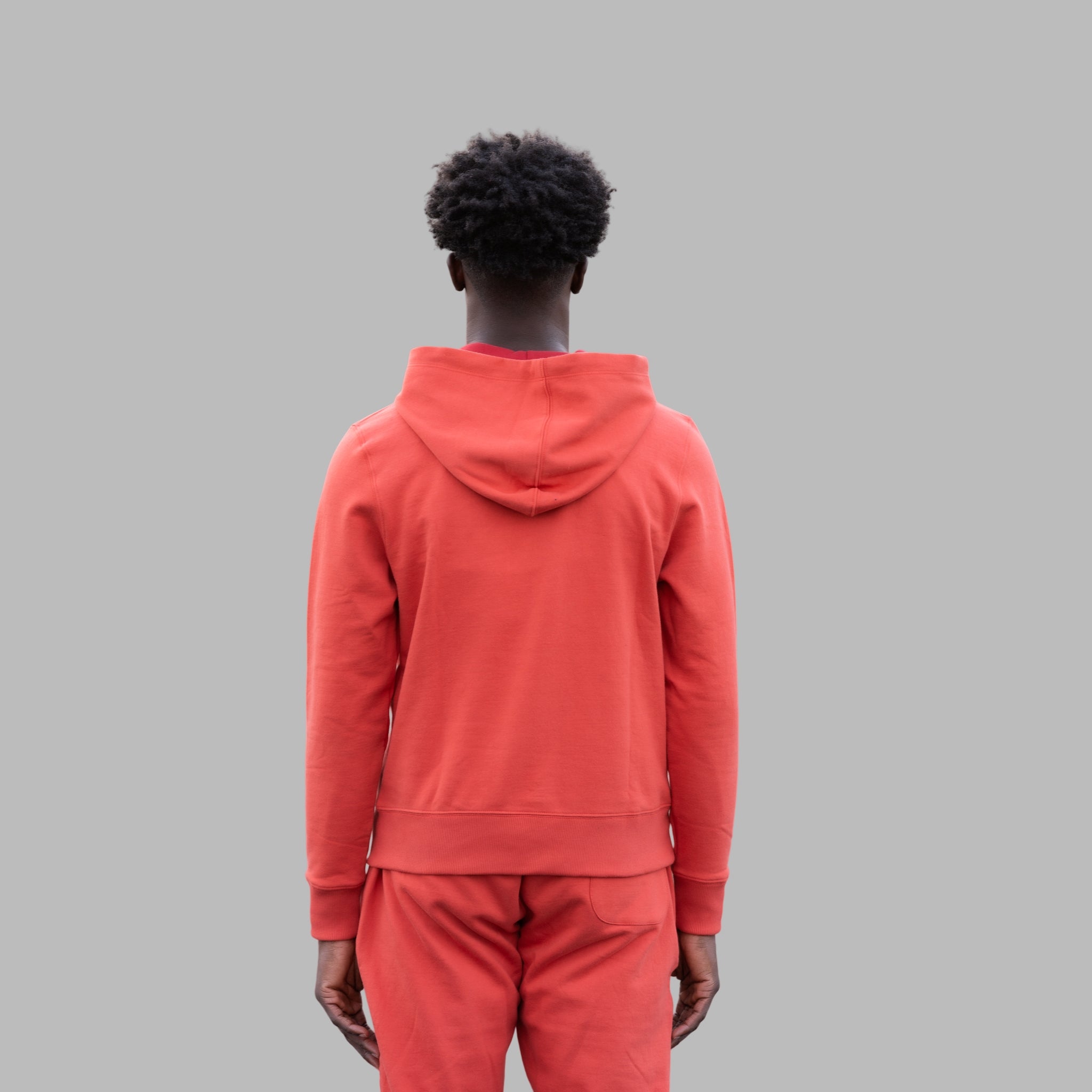 ETRN - ETRN Crest Print Hoodie - Pima Cotton - Back View - Orange