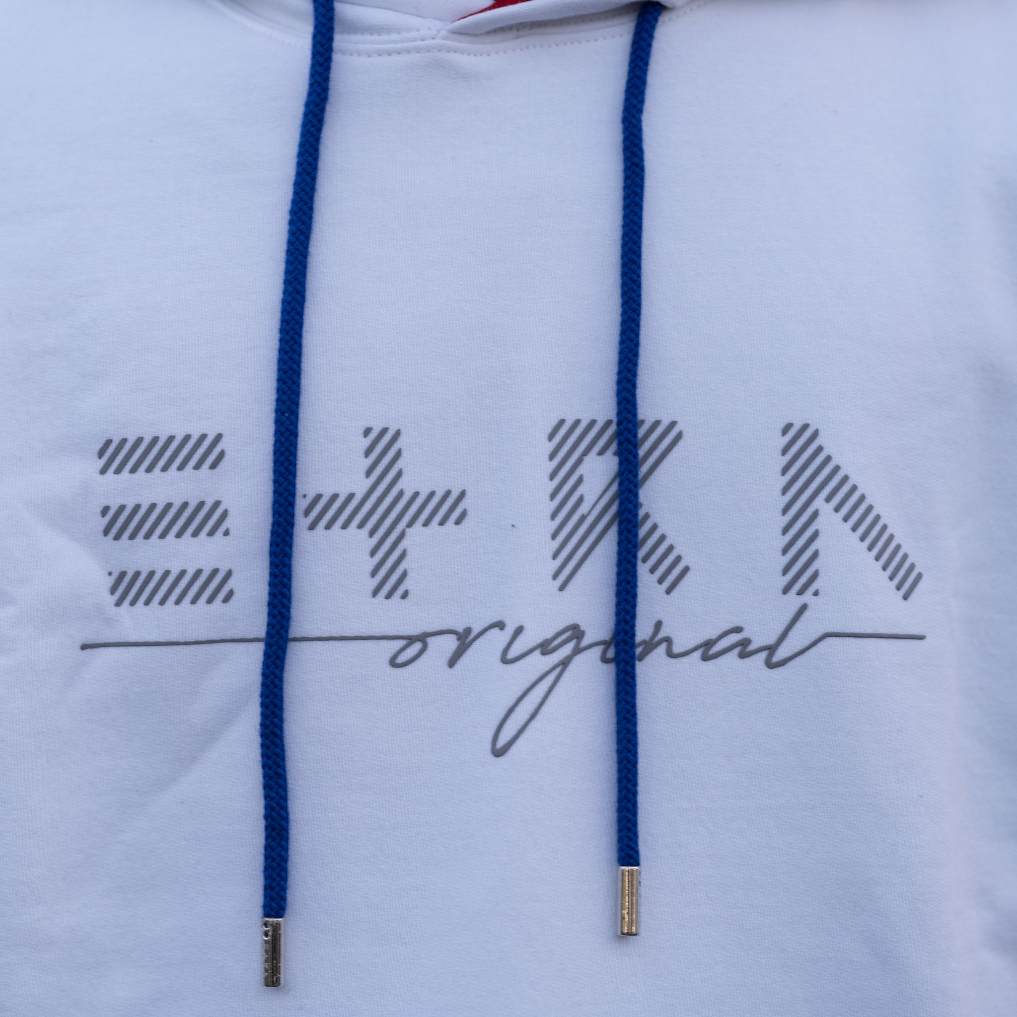 ETRN - Signature Logo Hoodie - Pima Cotton - Close-Up View - White