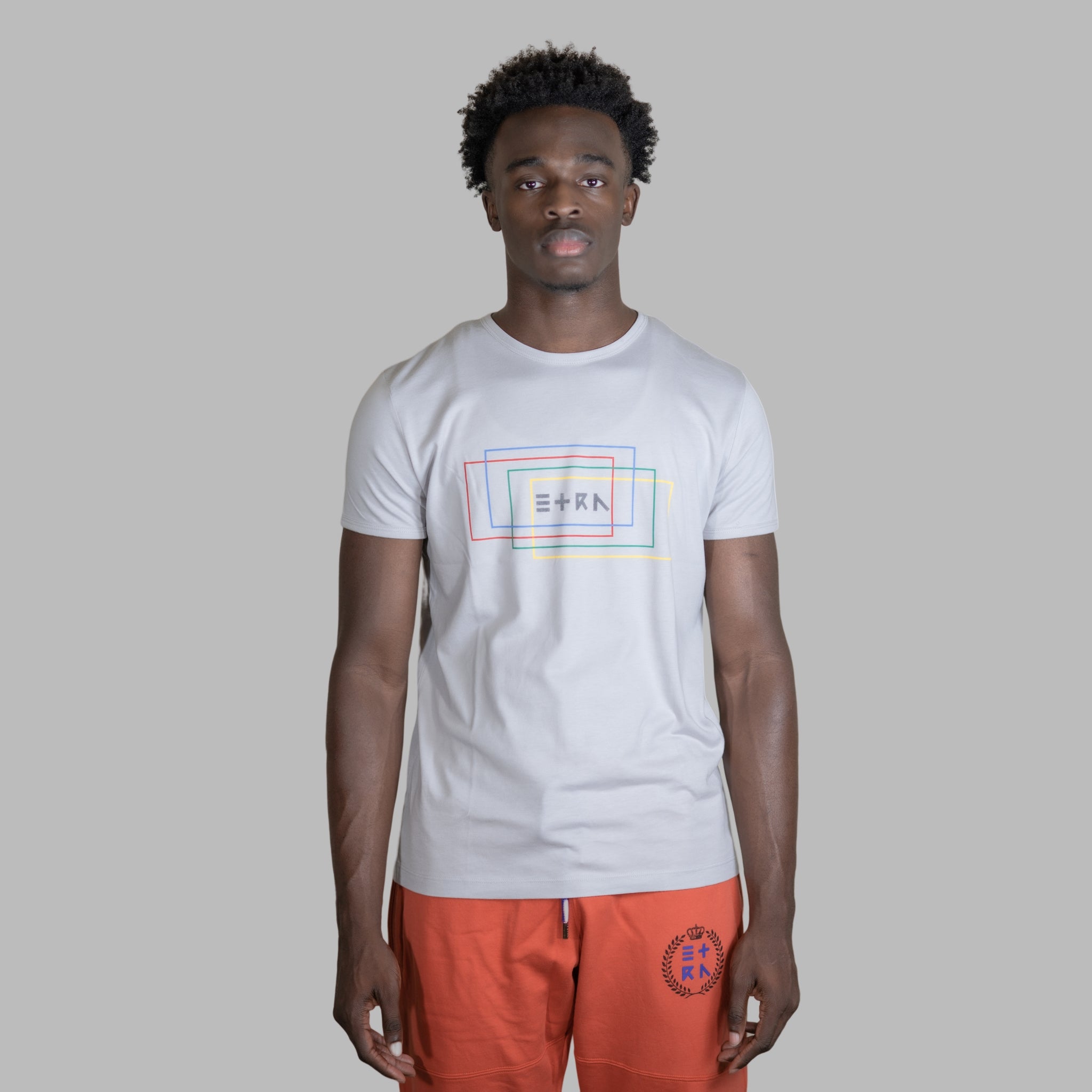 ETRN - Color Block Jersey Tee - Pima Cotton - Front View - Grey
