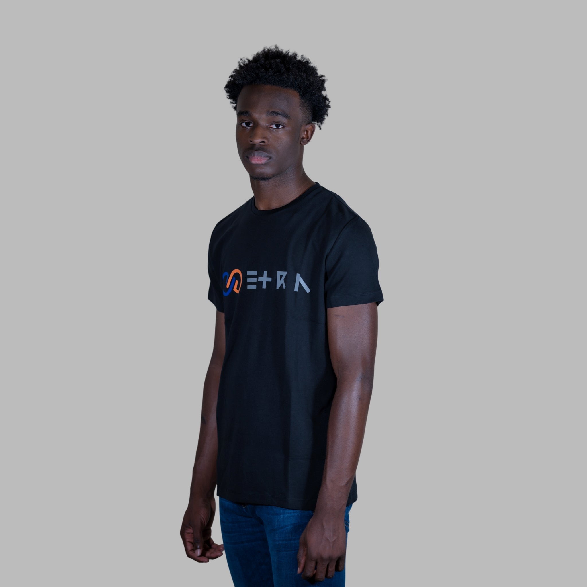 ETRN - ETRN Interlock Jersey Tee - Pima Cotton - Side View - Black