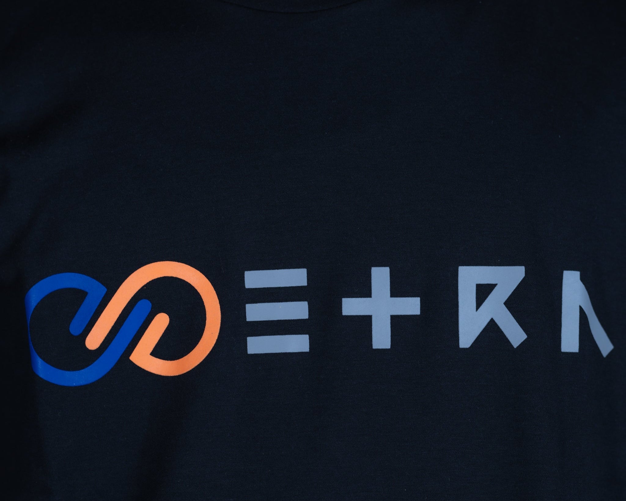 ETRN - ETRN Interlock Jersey Tee - Pima Cotton - Print Close-Up View - Black