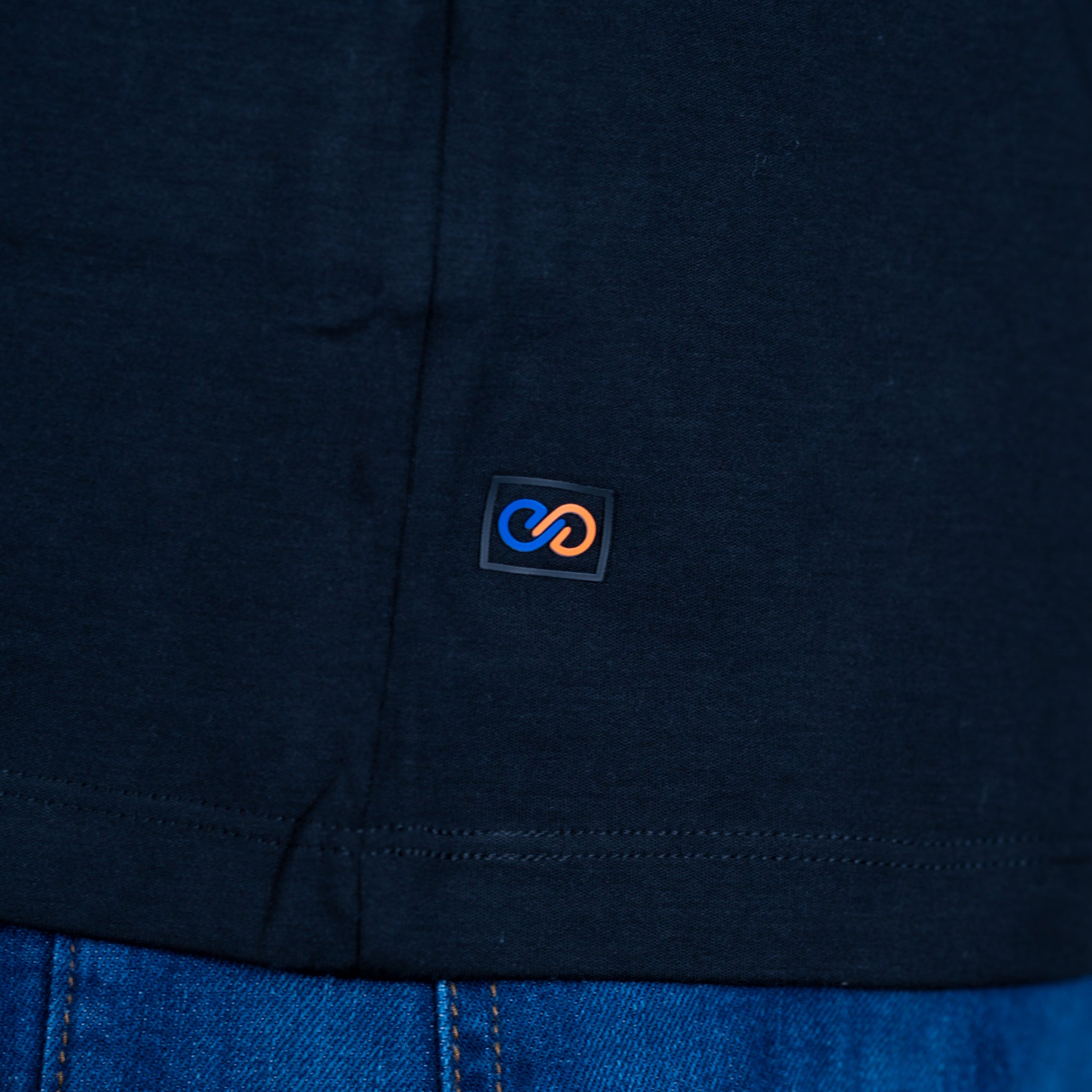 ETRN - Color Block Jersey Tee - Pima Cotton - Logo Trim - Black