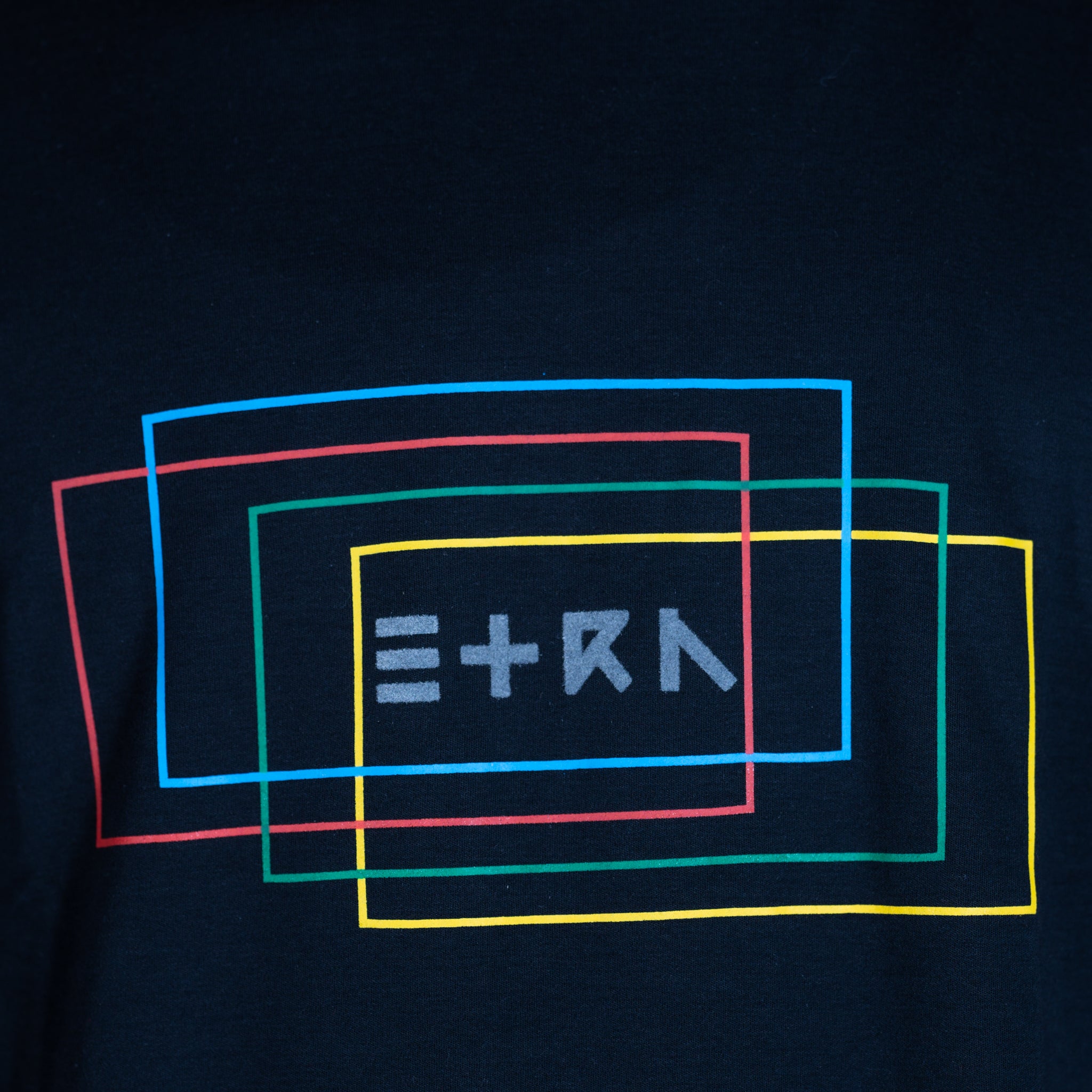 ETRN - Color Block Jersey Tee - Pima Cotton - Close-Up Print - Black
