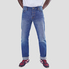 ETRN - ETRN Cape Verde Straight Jeans - Washed Cotton Jeans - Front View - Blue