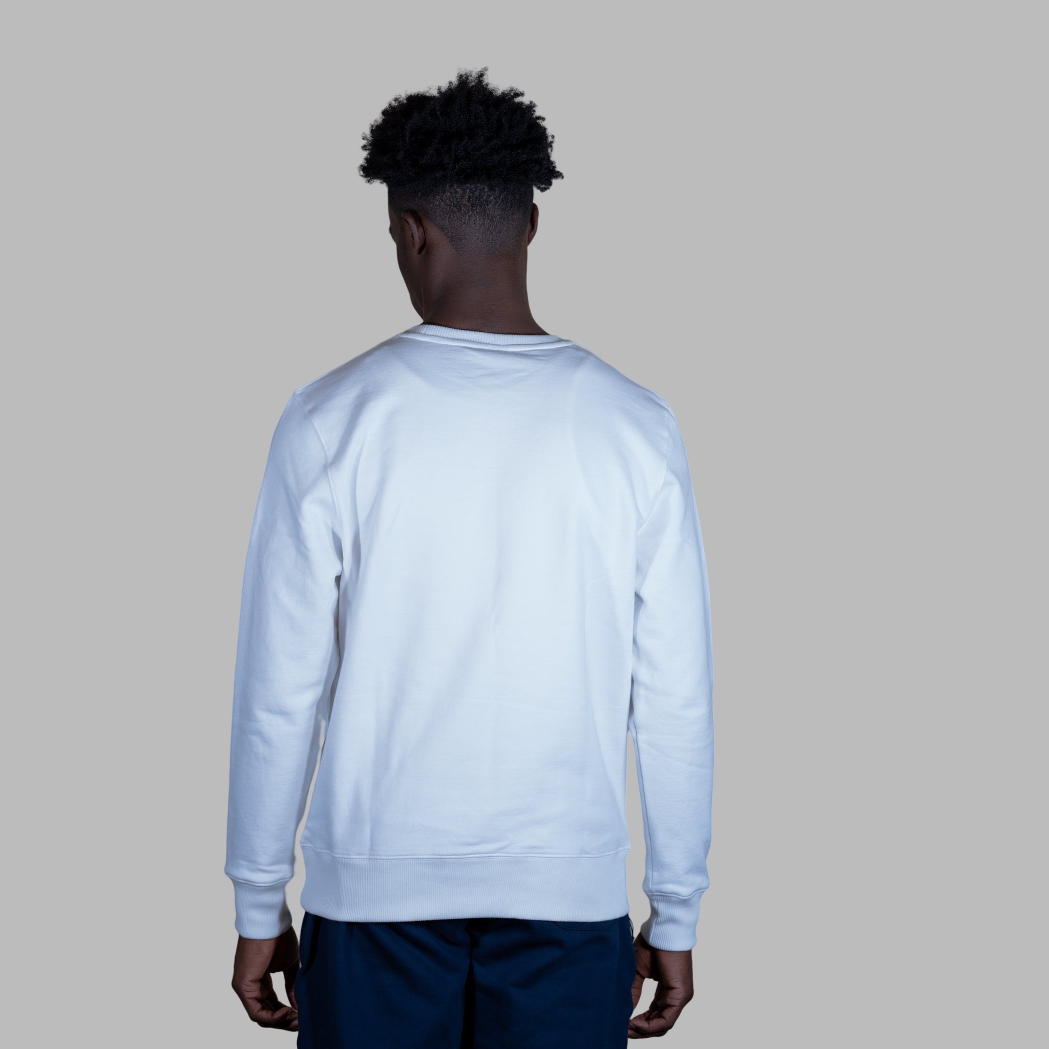 ETRN - ETRN Classic Logo Sweat Shirt - Pima Cotton - Back View - White