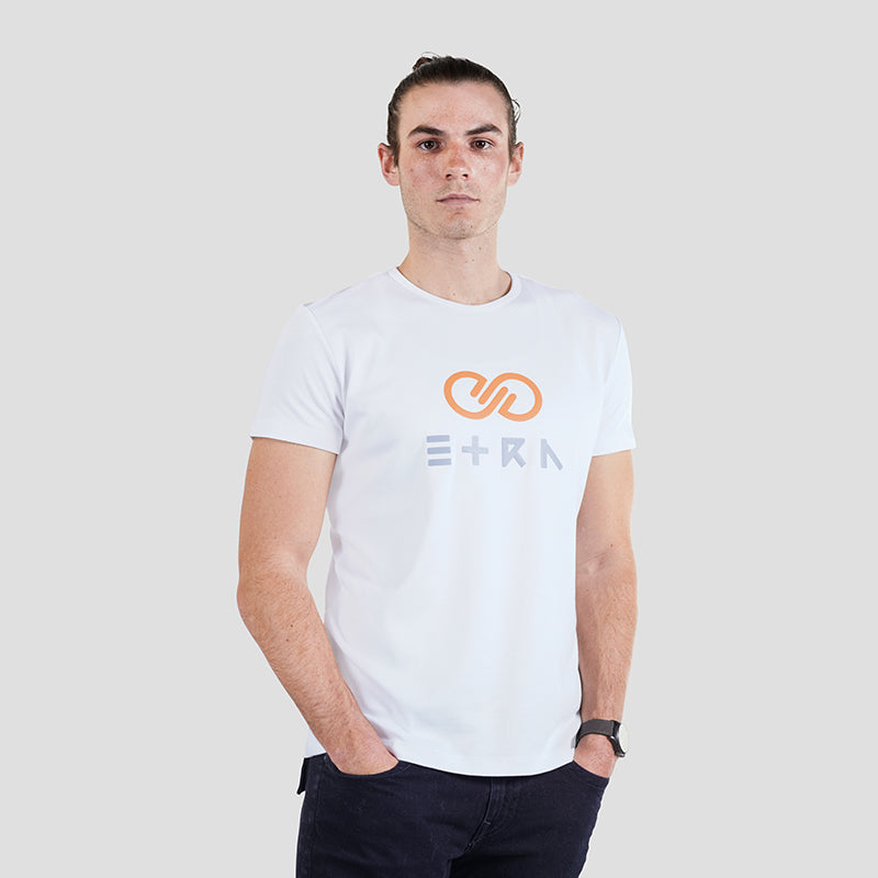 ETRN - 3D ETRN Logo Tee - Pima Cotton - Front View Pose - White